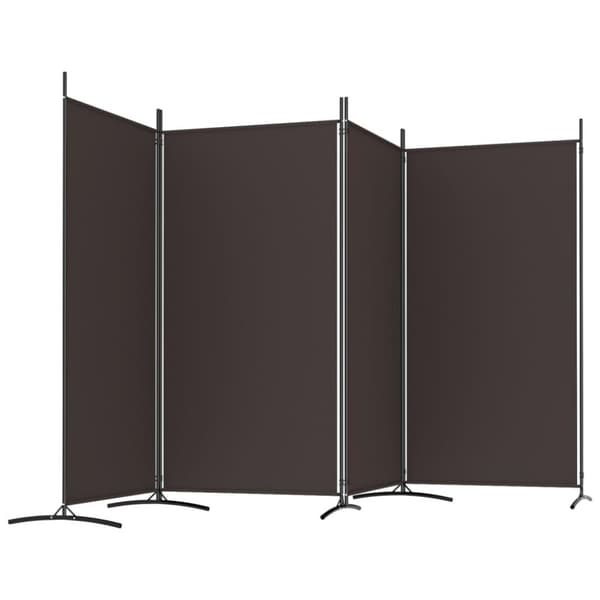 vidaXL Romdeler 4 paneler brun 346x180 cm stoff