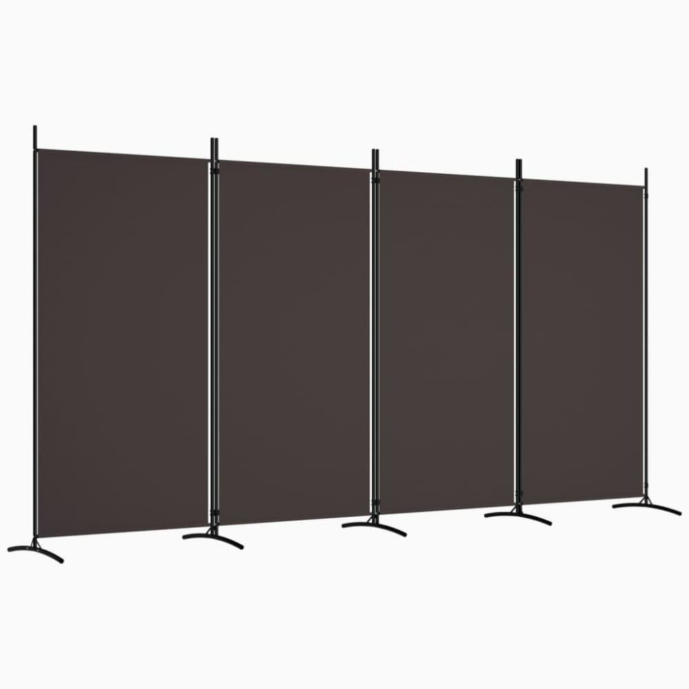 vidaXL Rumsavdelare 4 paneler brun 346x180 cm tyg