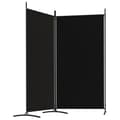 Miniatyrbilde 4 av 8: vidaXL Romdeler med 2 paneler svart 175x180 cm stoff
