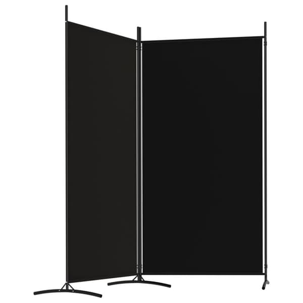 vidaXL Romdeler med 2 paneler svart 175x180 cm stoff