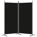 Miniatyrbilde 5 av 8: vidaXL Romdeler med 2 paneler svart 175x180 cm stoff