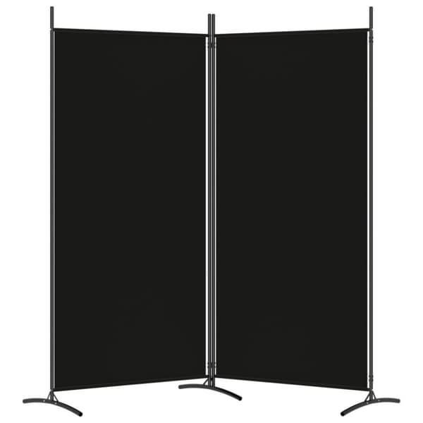vidaXL Romdeler med 2 paneler svart 175x180 cm stoff