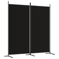 Miniatyrbilde 1 av 8: vidaXL Romdeler med 2 paneler svart 175x180 cm stoff