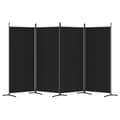 Miniatyrbilde 4 av 8: vidaXL Romdeler 4 paneler svart 346x180 cm stoff