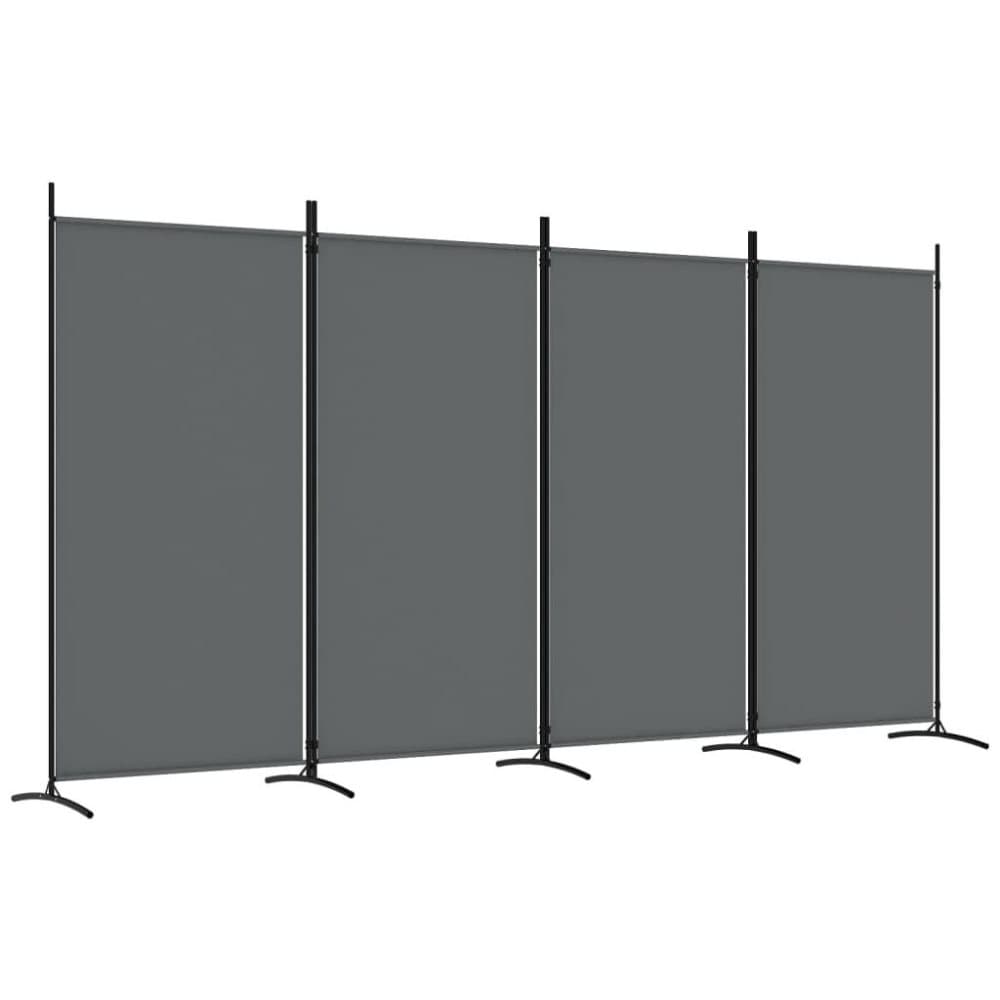 vidaXL Rumsavdelare 4 paneler antracit 346x180 cm tyg