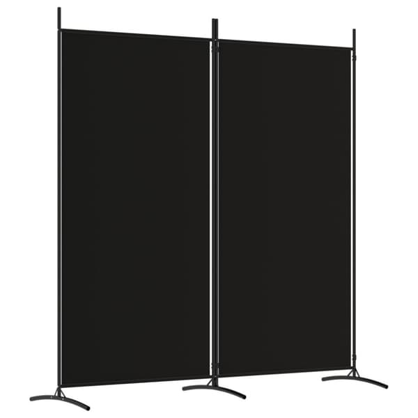 vidaXL 2-paneelinen Tilanjakaja musta 175x180 cm kangas