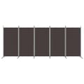 Miniatyrbillede 3 af 8: vidaXL 5-panels rumdeler 433x180 cm stof brun