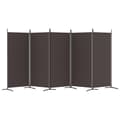 Miniatyrbillede 4 af 8: vidaXL 5-panels rumdeler 433x180 cm stof brun