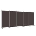 Miniatyrbillede 1 af 8: vidaXL 5-panels rumdeler 433x180 cm stof brun