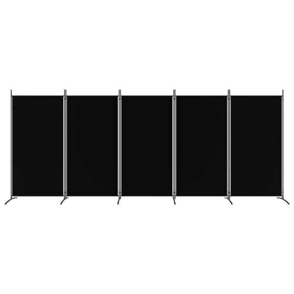 vidaXL 5-panels rumdeler 433x180 cm stof sort