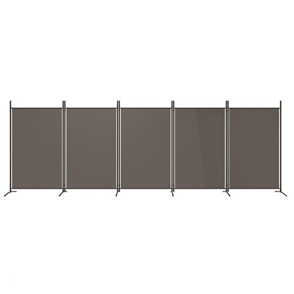 vidaXL 5-panels rumdeler 433x180 cm stof antracitgrå