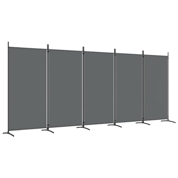vidaXL 5-panels rumdeler 433x180 cm stof antracitgrå