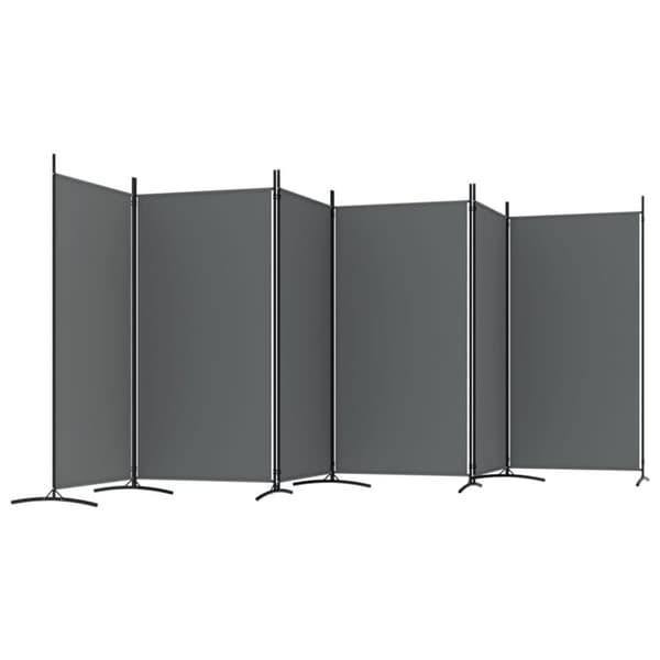 vidaXL Romdeler med 6 paneler antrasitt 520x180 cm stoff