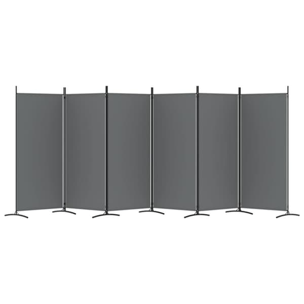 vidaXL Romdeler med 6 paneler antrasitt 520x180 cm stoff