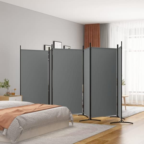 vidaXL Romdeler med 6 paneler antrasitt 520x180 cm stoff