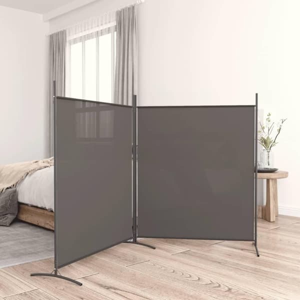 vidaXL Romdeler med 2 paneler antrasitt 348x180 cm stoff