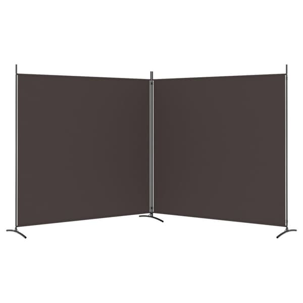 vidaXL Romdeler med 2 paneler brun 348x180 cm stoff