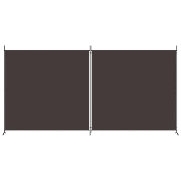 vidaXL Romdeler med 2 paneler brun 348x180 cm stoff