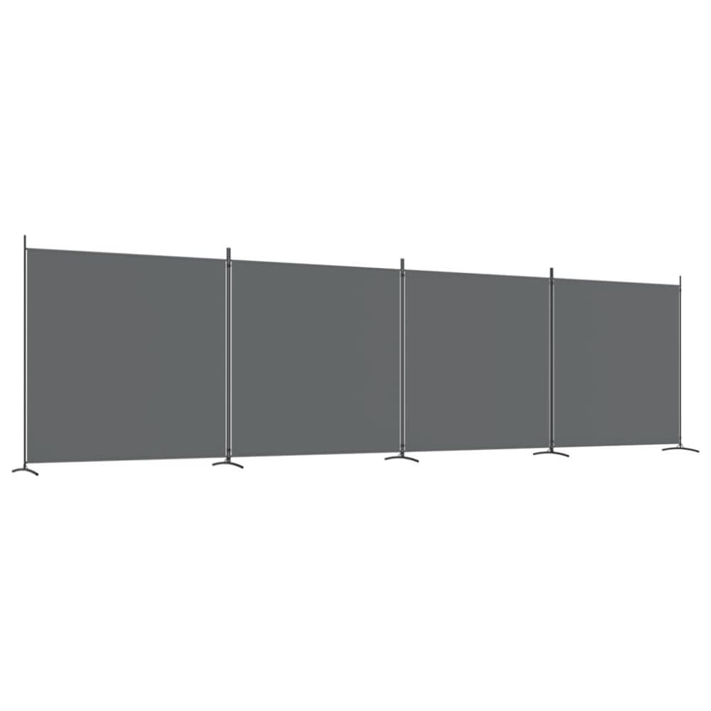 vidaXL Rumsavdelare 4 paneler antracit 698x180 cm tyg