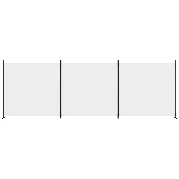 vidaXL Romdeler 3 paneler hvit 525x180 cm stoff