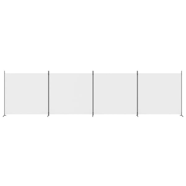 vidaXL Rumsavdelare 4 paneler vit 698x180 cm tyg