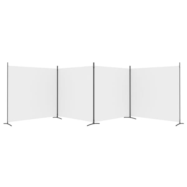 vidaXL Rumsavdelare 4 paneler vit 698x180 cm tyg
