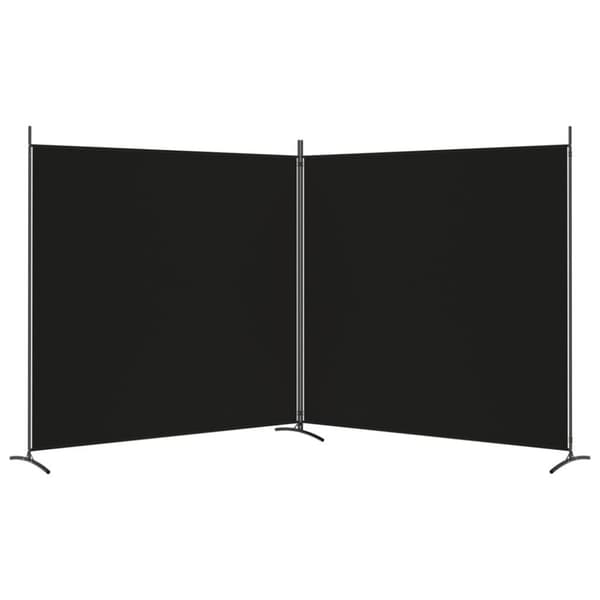 vidaXL Rumsavdelare 2 paneler 348x180 cm svart tyg