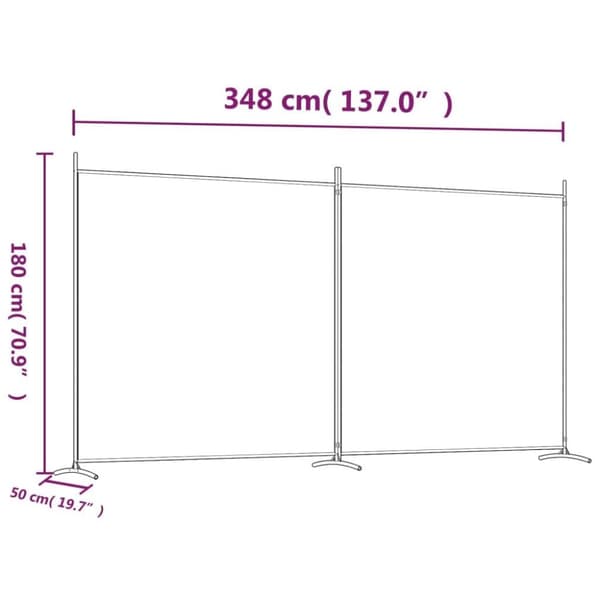 vidaXL Rumsavdelare 2 paneler 348x180 cm svart tyg