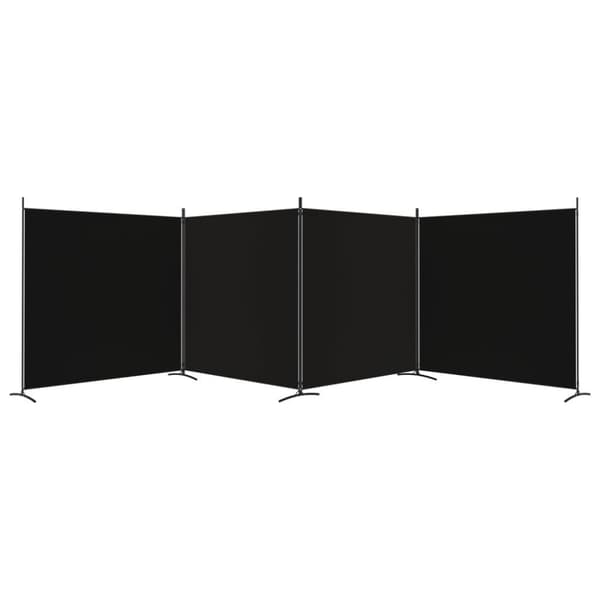 vidaXL Romdeler 4 paneler svart 698x180 cm stoff