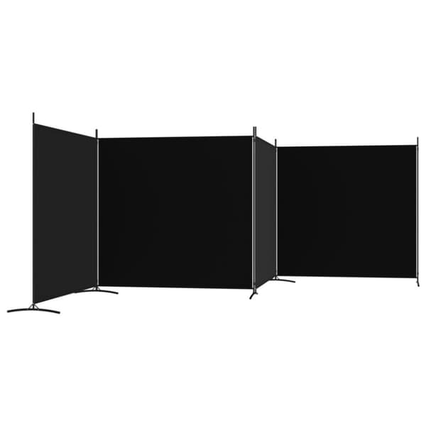 vidaXL Romdeler 4 paneler svart 698x180 cm stoff
