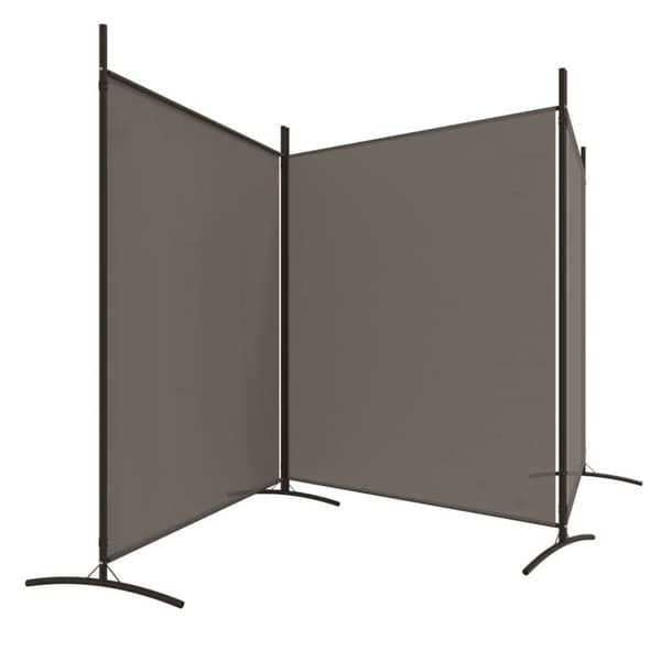 vidaXL Romdeler 3 paneler antrasitt 525x180 cm stoff