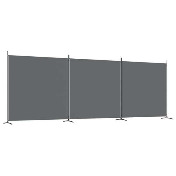 vidaXL Romdeler 3 paneler antrasitt 525x180 cm stoff