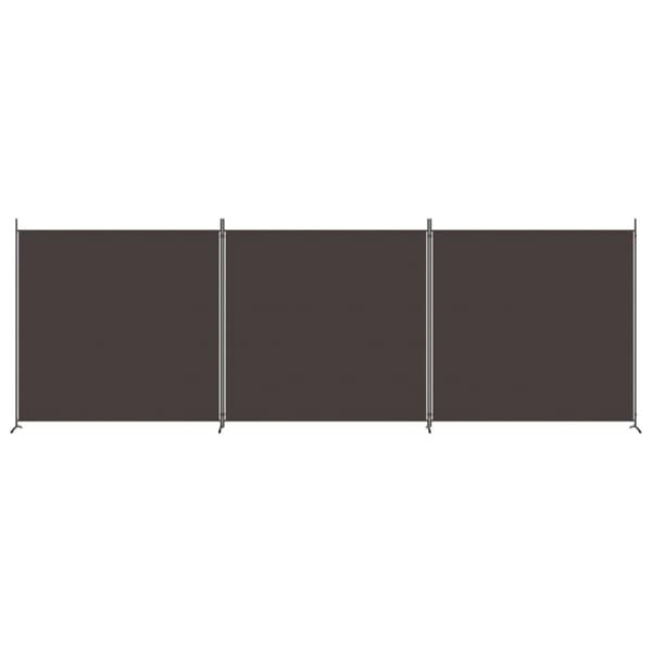 vidaXL Romdeler 3 paneler brun 525x180 cm stoff