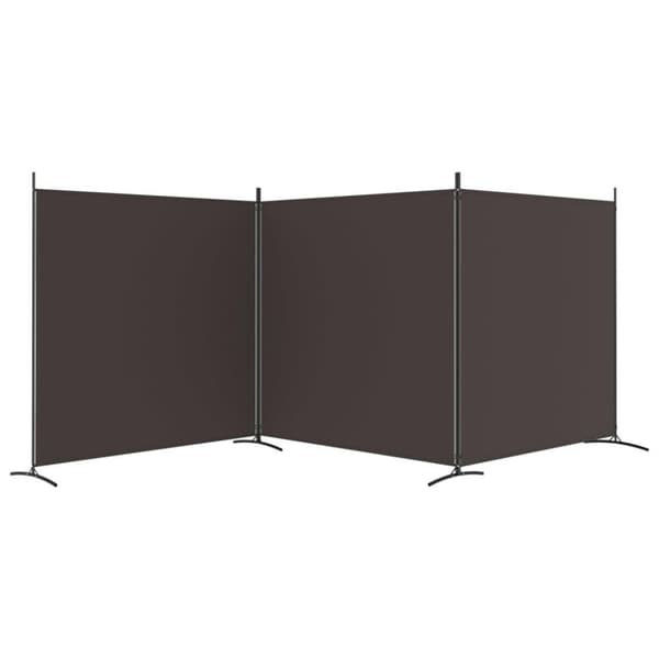 vidaXL Romdeler 3 paneler brun 525x180 cm stoff