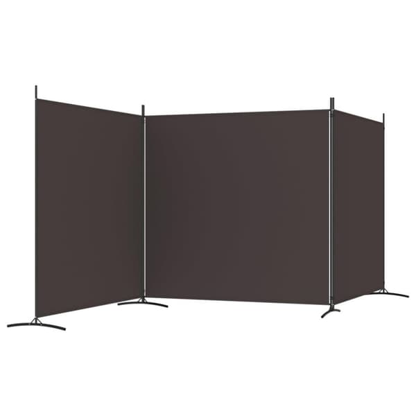vidaXL Romdeler 3 paneler brun 525x180 cm stoff