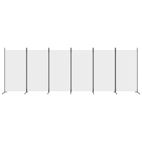 vidaXL 6-panels rumdeler 520x180 cm stof hvid
