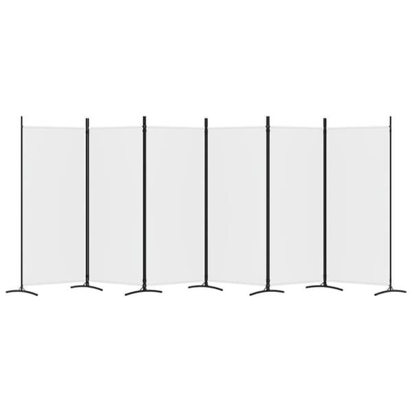 vidaXL 6-panels rumdeler 520x180 cm stof hvid