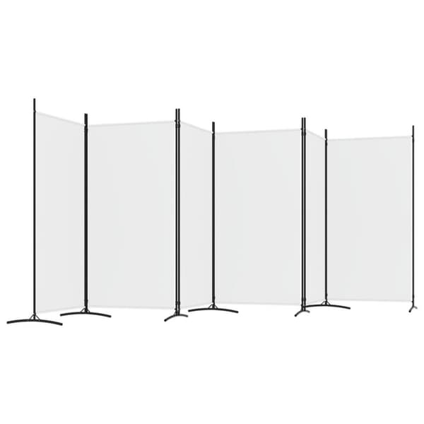 vidaXL 6-panels rumdeler 520x180 cm stof hvid
