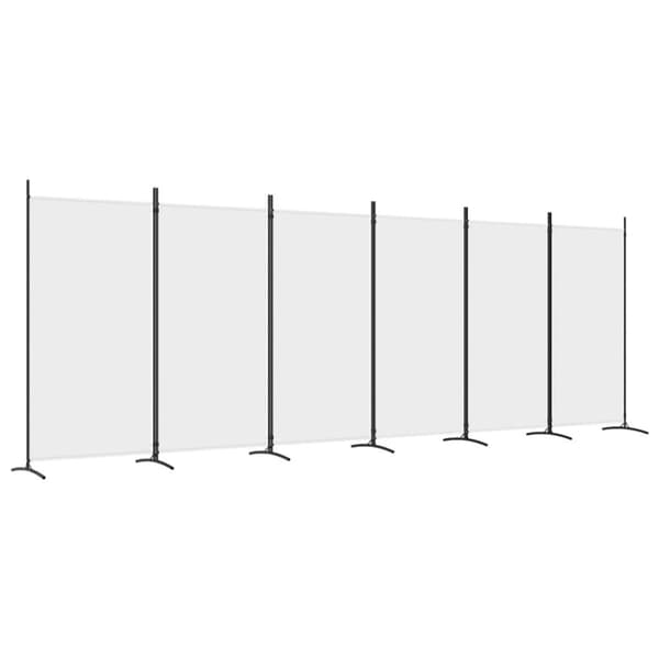 vidaXL 6-panels rumdeler 520x180 cm stof hvid