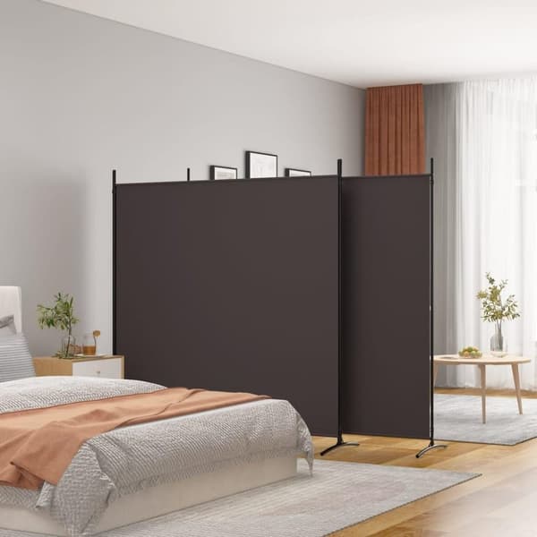 vidaXL 3-panels rumdeler 525x180 cm stof brun