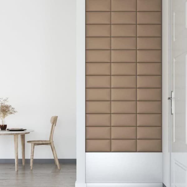 vidaXL Väggpaneler 12 st cappuccino 30x15 cm konstläder 0,54 m²