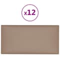 Miniatyrbild 1 av 9: vidaXL Väggpaneler 12 st cappuccino 30x15 cm konstläder 0,54 m²