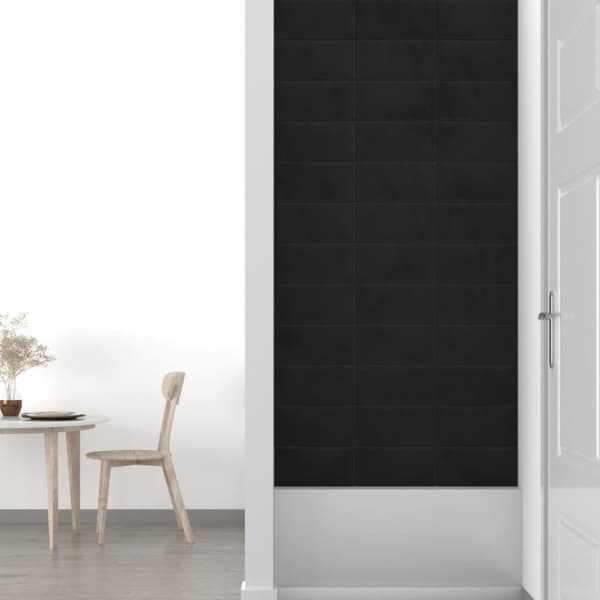 vidaXL Väggpaneler 12 st svart 30x15 cm sammet 0,54 m²