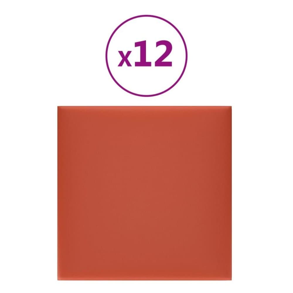 vidaXL Väggpaneler 12 st röd 30x30 cm konstläder 1,08 m²
