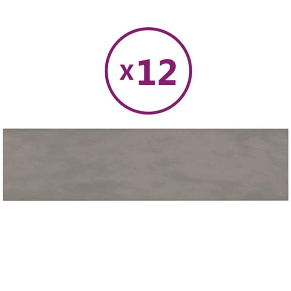 vidaXL Väggpaneler 12 st ljusgrå 60x15 cm sammet 1,08 m²
