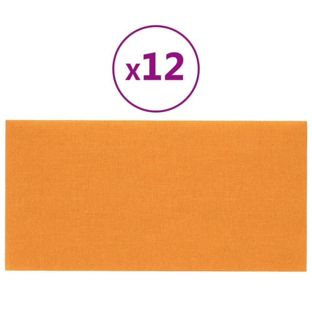 vidaXL Väggpaneler 12 st mörkgul 60x30 cm tyg 2,16 m²