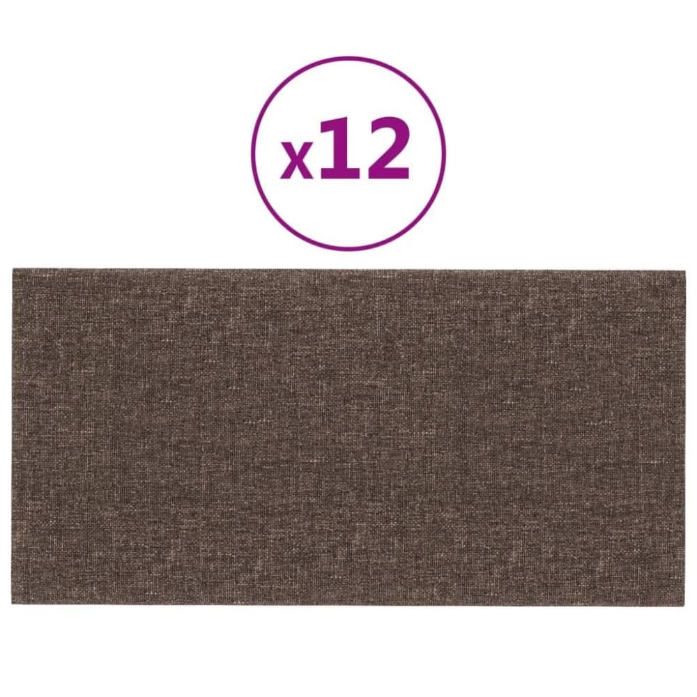 vidaXL Väggpaneler 12 st taupe 60x30 cm tyg 2,16 m²
