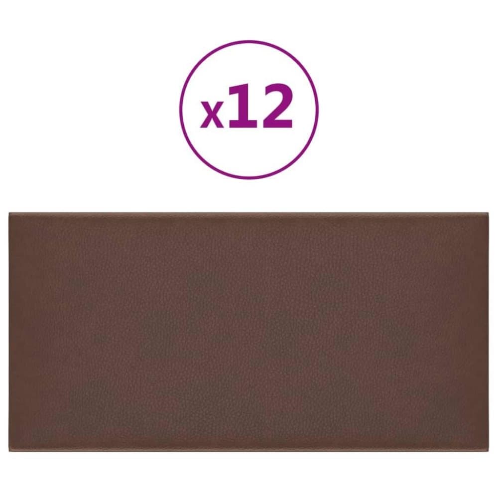 vidaXL Väggpaneler 12 st brun 60x30 cm konstläder 2,16 m²