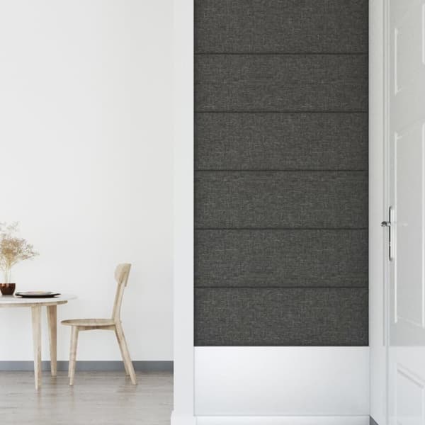 vidaXL Väggpaneler 12 st mörkgrå 90x30 cm tyg 3,24 m²