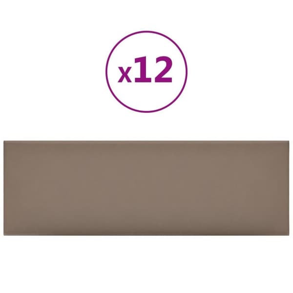 vidaXL Väggpaneler 12 st cappuccino 90x30 cm konstläder 3,24 m²